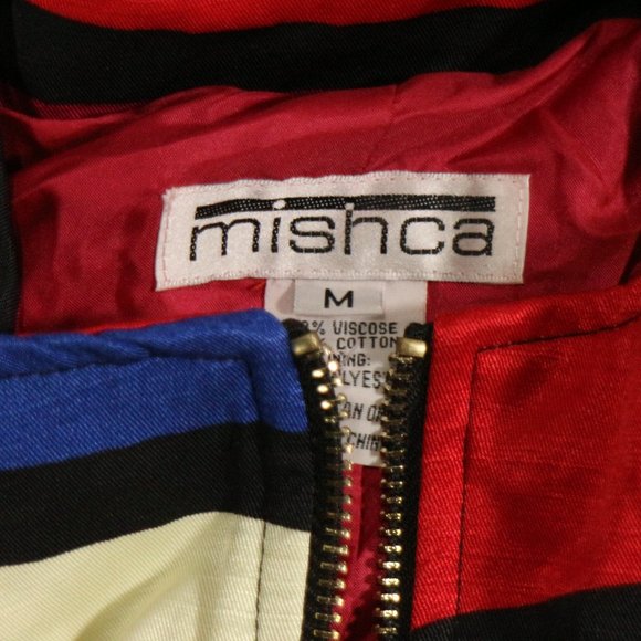 vtg MISHCA Multicolor Geometric Pattern Zip up Jacket Sz MEDIUM - Picture 5 of 13